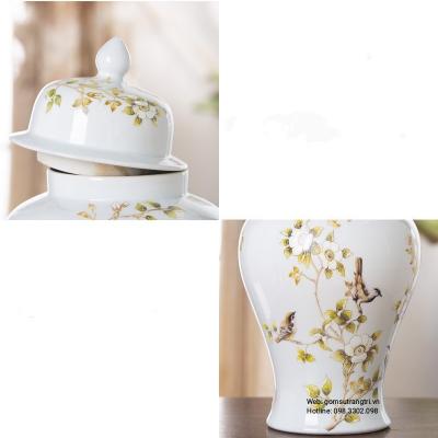 Chóe Men Màu Họa Tiết Chim Hoa
